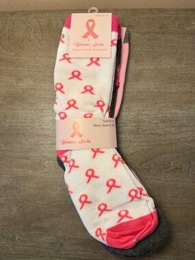 Women’s pack of 3 Breast Cancer Awareness Socks